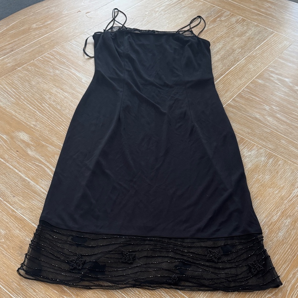 Rimini By Show Elegant Black Beaded Midi Dress 8